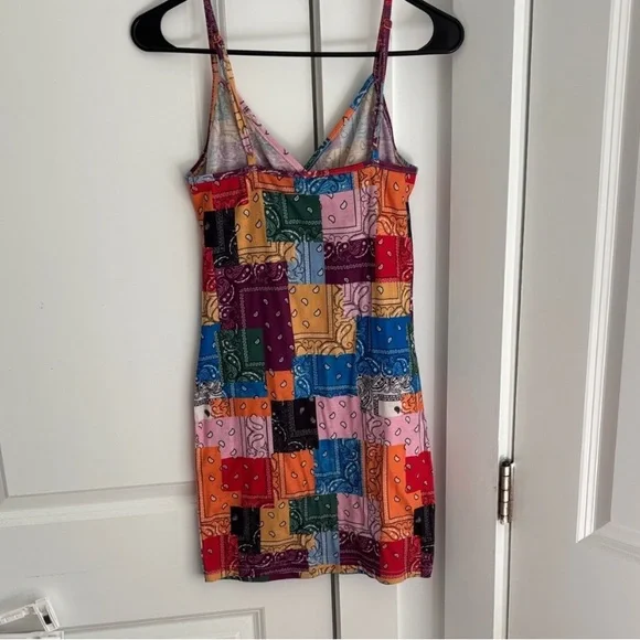 SHEIN Colorful Patchwork Spaghetti Strap Mini Dress - Picture 6 of 8